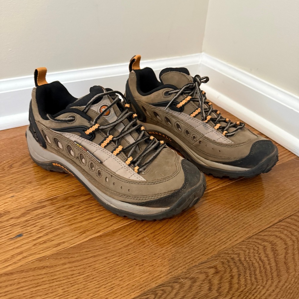 Merrell Reflex II Hiking Shoes Womens 8 Brown Grey Low Top Trail 82320